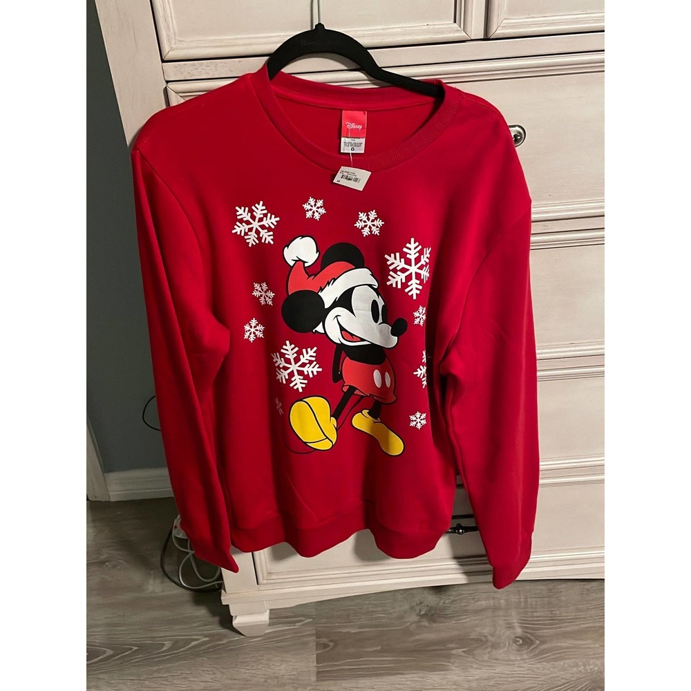Disney Mickey Mouse Holiday Christmas Men's Graphic Sweatshirt SIZE MEDIUM 38-40